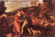 Bergre et son amant ("Jacob et Rachel" - Palma le Vieux)